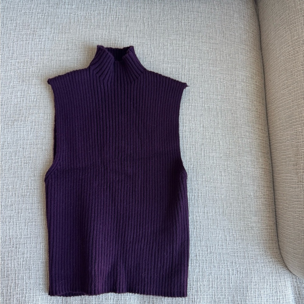 Zara cropped Ribbed Mockneck Knit Top